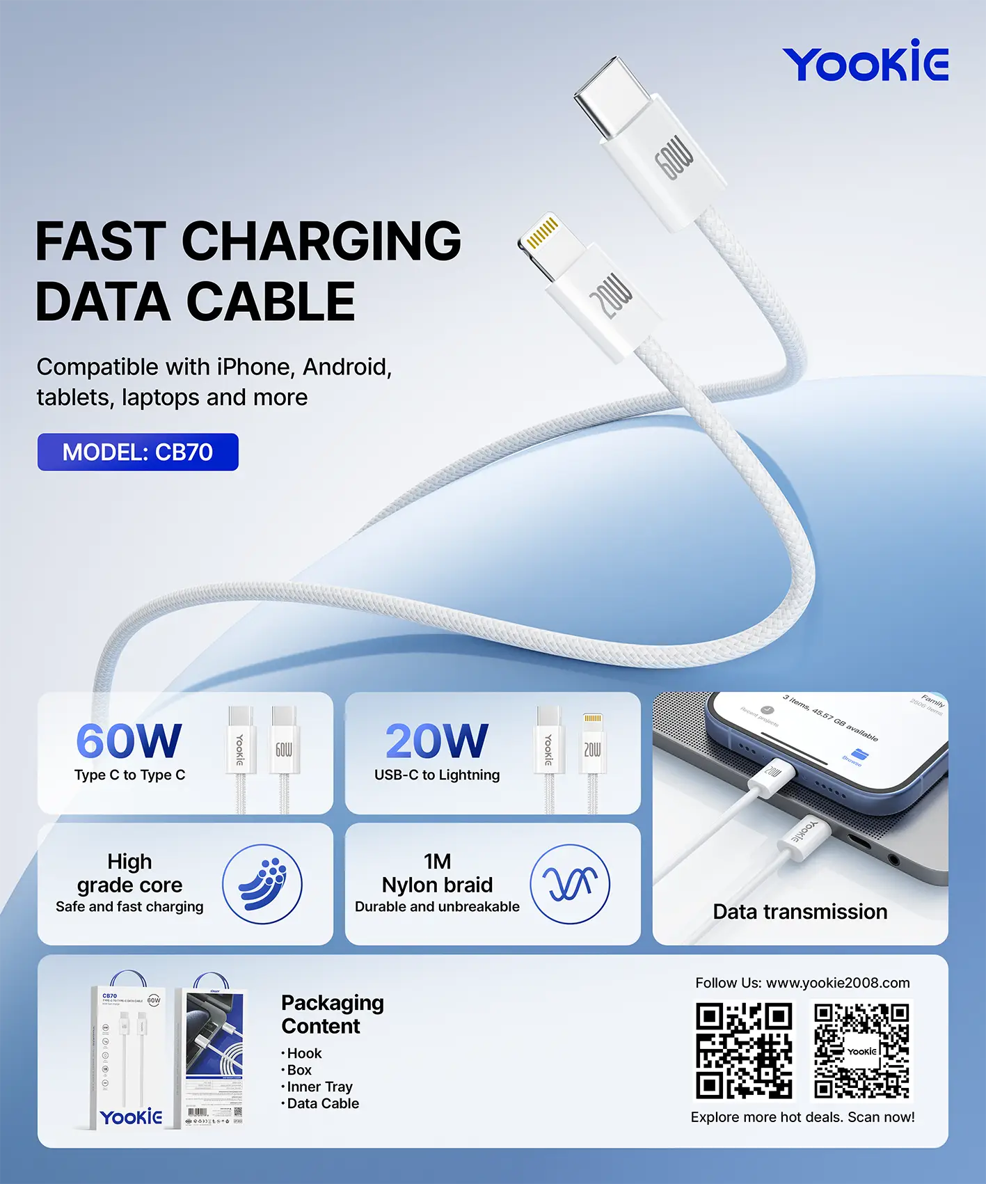 Cable de Carga | Yookie CB70