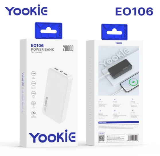 Power Bank Yookie EO106 | 20000mAh Carga Rápida