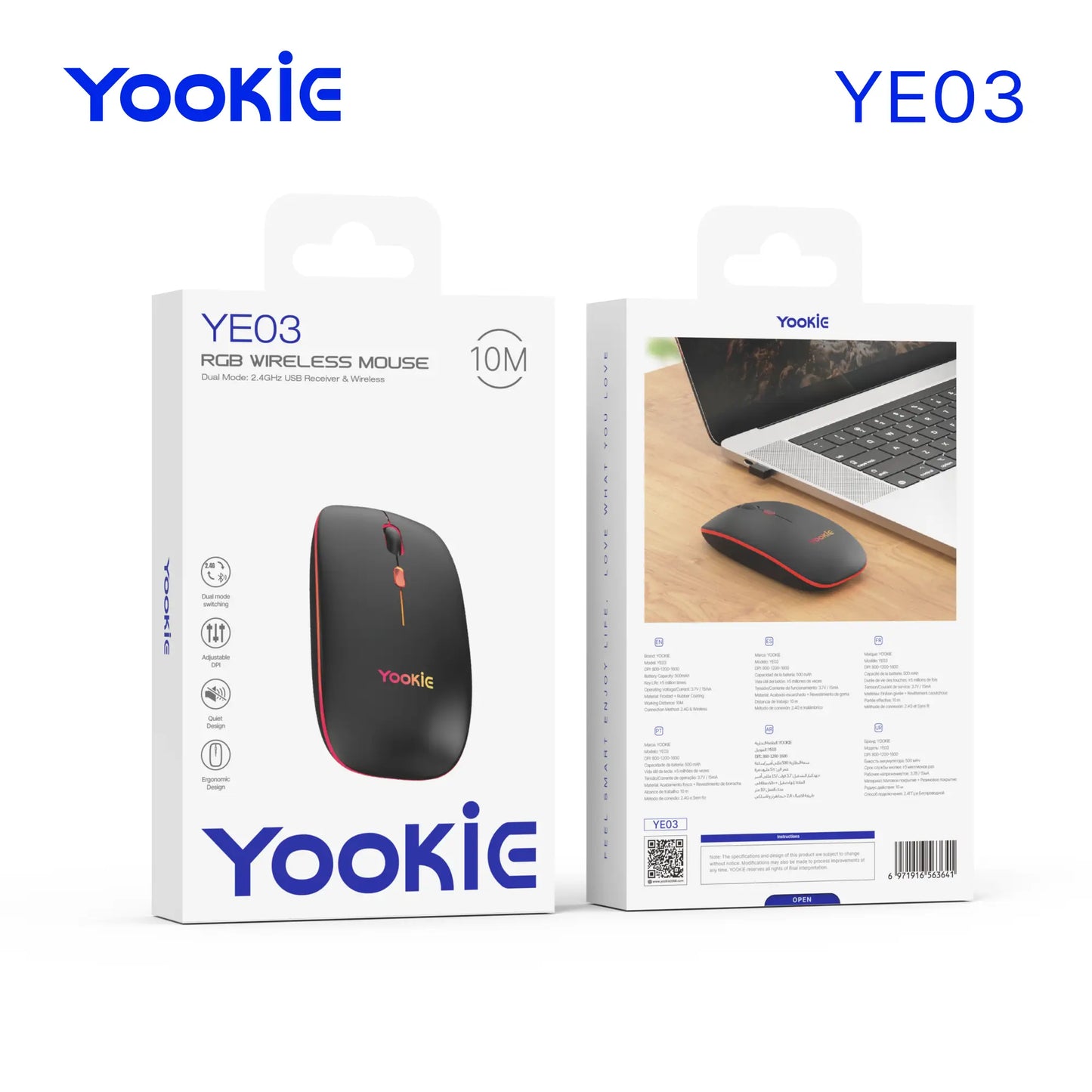 Mouse Inalámbrico LED | Yookie YE03
